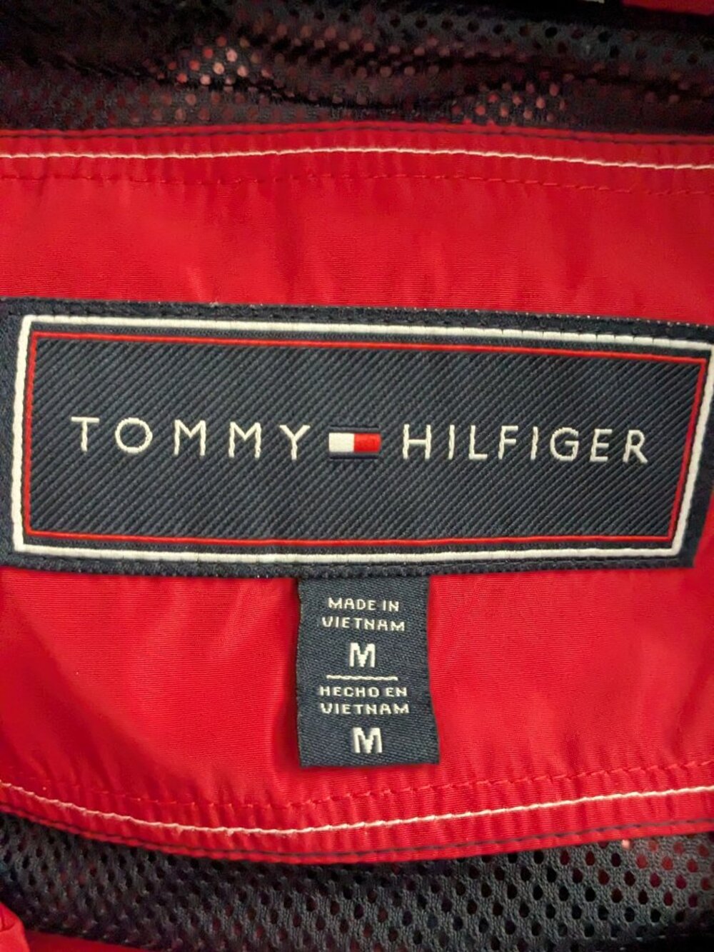 Tommy Hilfiger Women's Long Windbreaker Jacket Size M Red - Picture 8 of 10